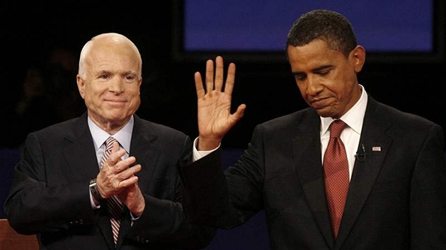 John McCain a Barack Obama - Republikán John McCain a demokrat Barack Obama pi