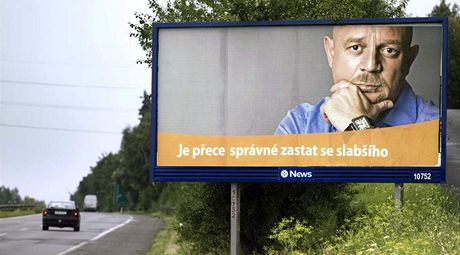 Billboard s Petrem tvrtníkem na dálnici D1.