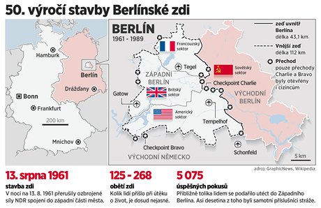 MAPA: 50. vro stavby Berlnsk zdi