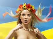 Julija Tymoenkov na fotomonti hanbatch aktivistek z hnut Femen