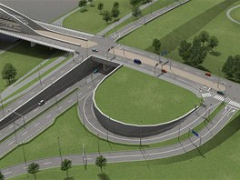 Vizualizace novho mostu spojujcho Holeovice a Troju