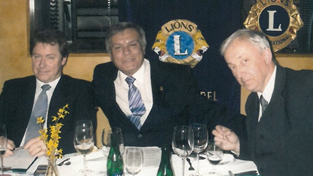 Jaroslav Barták s prezidentem Klausem a expremiérem Zemanem na státním svátku Ruské federace.