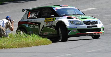 Jan Kopecký a Petr Starý  pi  Barum rally Zlín.