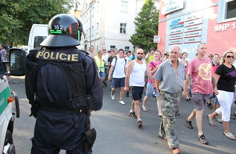 Demonstrace a pochod mtsem v Rumburku na luknovsku