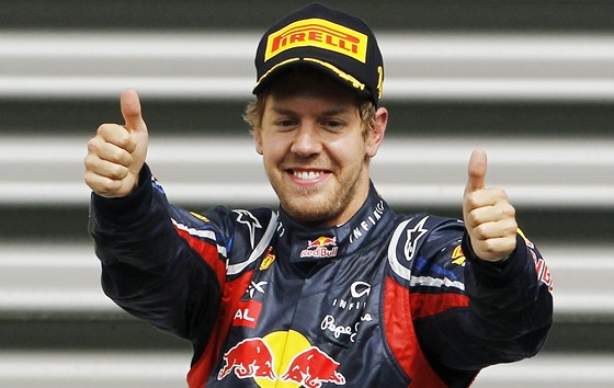 JEDNIKA. Sebastian Vettel se raduje z triumfu ve Velké cen Belgie.