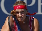 ZARPUTILOST. esk tenistka Petra Kvitov v prvnm kole US Open se podn