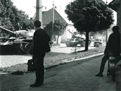 Tanky okupant v ulicch Hranic v srpnu 1968