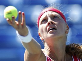 ANI SERVIS NEPOMOHL. Wimbledonská vítzka Petra Kvitová se v prvním kole US