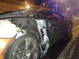 Lamborghini Gallardo znien uhnm u Strahovskho tunelu v Praze