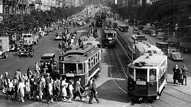 Tramvaje na Vclavskm nmst.