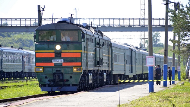 Obrnný vlak severokorejského vdce Kim ong-ila míí do Ruska. (21. srpna 2011)