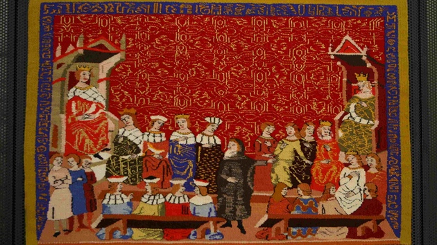 Gobelín inspirovaný Dalimilovou kronikou - O Svatoplukovi, králi moravském