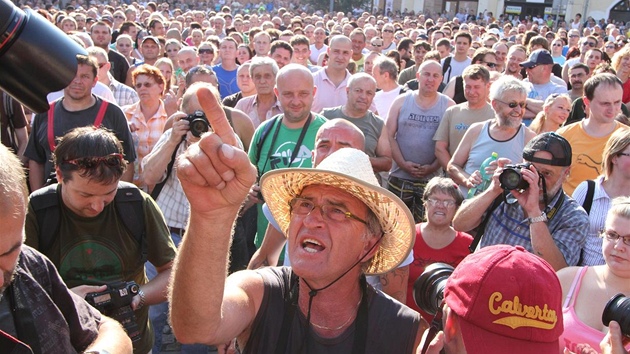 Demonstrace v Rumburku na luknovsku