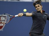 Roger Federer odehrv mek v prvnm zpase na US Open.