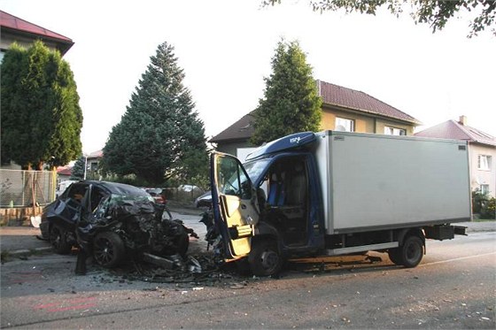 Tragická nehoda BMW a dodávky v Humpolci