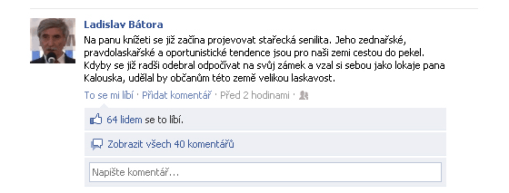 Ladislav Btora na facebooku