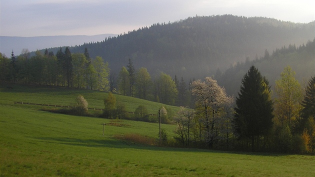 Krajina u obce Hutisko-Solenec, oblast Pod Solánm