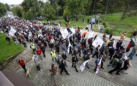 Demonstrace v Novém Boru svolaná DSSS (10. záí 2011)
