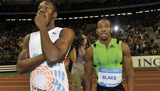 KANDIDÁTI. Jamajtí sprintei Usain Bolt (vlevo) a Yohan Blake se utkají i o titul pro nejlepího svtového atleta roku 2011.
