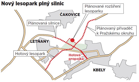 Nov lesopark pln silnic