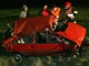 Nehoda u Bavoryn - Fiat skonil po nehod mimo vozovku. (12. listopadu 2006)