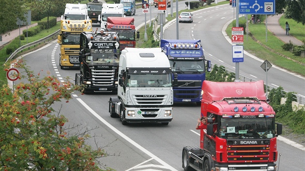 Spanilá jízda kamion na Truck festu v Hradci Králové.