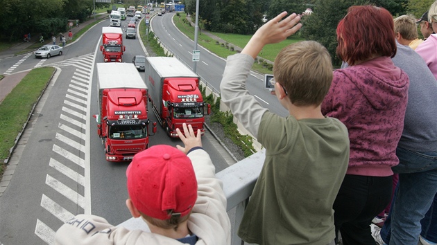 Spanilá jízda kamion na Truck festu v Hradci Králové.