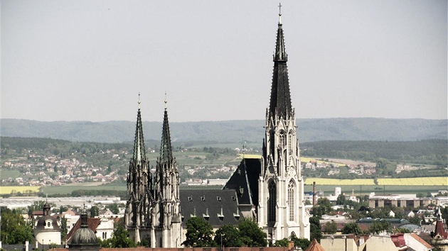 Sout o nej fotku z výletu: výhled z ve kostela svatého Moice v Olomouci na