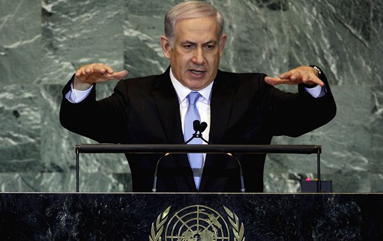 Izraelský premiér Benjamin Netanjahu v OSN (23. zái 2011)