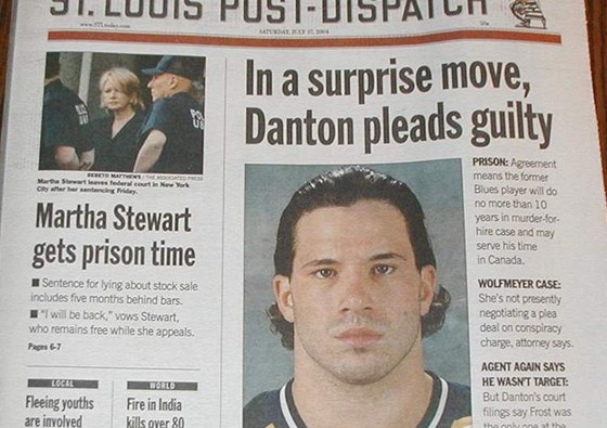Mike Danton plnil v roce 2004 titulní stránky novin v St.Louis