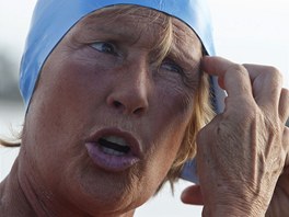Americk plavkyn Diana Nyadov na zatku svho pokusu peplavat z Kuby na