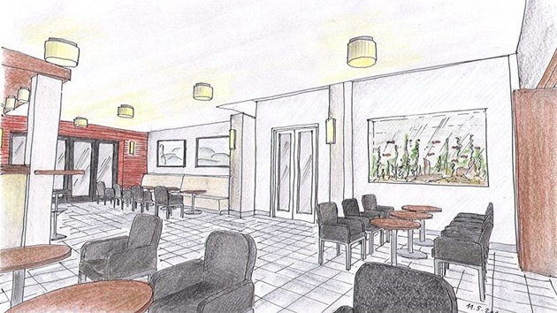 Plánovaná podoba baru hotelu Port u Máchova jezera