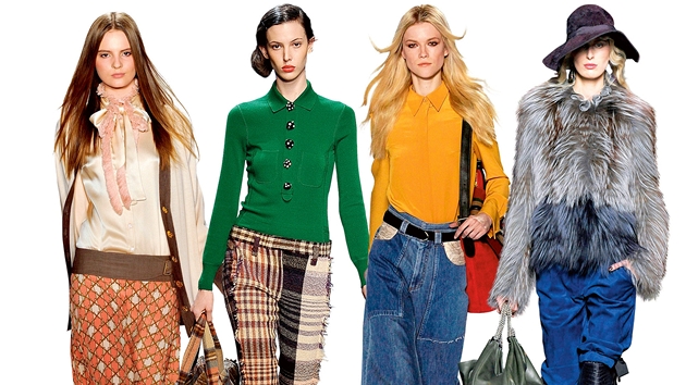 Trendy letoního podzimu a zimy: sametové prvky (zleva: Tory Burch, Sonia