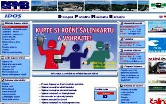 Web brnnského Dopravního podniku (ilustraní snímek).