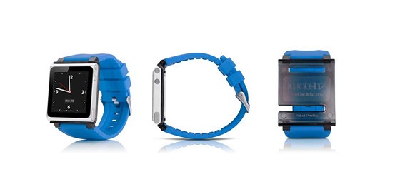 Pedchozí generace pehrávae iPod Nano se mohla nosit jako hodinky.