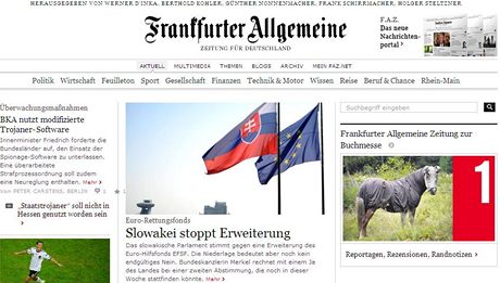 Slovensko zastavilo navýení, píe nmecký Frankfurter Allgemeine. (12. íjna 2011)