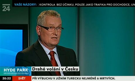 Marek Ebert z TÚ v poadu eské televize Hyde park, zdroj: Archiv T 24 -