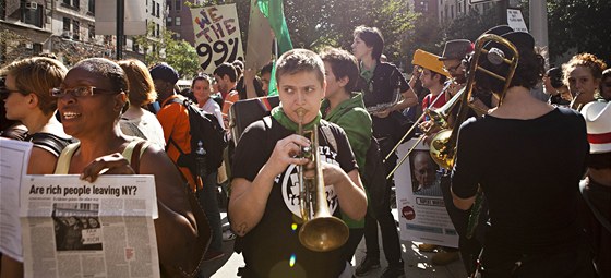 Hlavn mladí Ameriané protestují proti sociální nerovnosti  (11. íjna 2011)