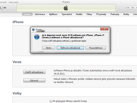 Aktualizace iOS 5 pro iPhone