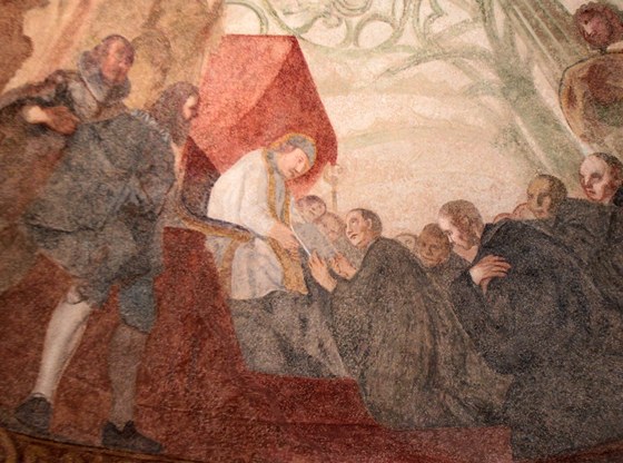 Nov odhalená freska v klátee v Sázav