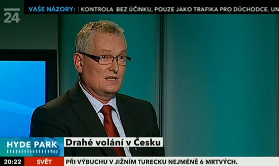 Marek Ebert z TÚ v poadu eské televize Hyde park, zdroj: Archiv T 24 -