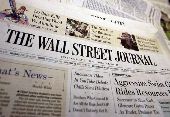 Titulní stránka The Wall Street Journal