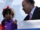 Ceremonilu se zastnil i Martin Luther King III. s rodinou. (16. jna 2011)