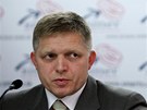 Pedseda socilndemokratick strany Smr-SD Robert Fico na tiskov konferenci