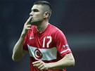 A JE TAM. Burak Yilmaz z Turecka oslavuje gl.