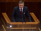 Pedseda strany Smer-SD Robert Fico ve slovenskm parlamentu