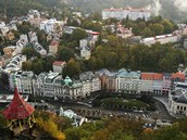 Pohled na Karlovy Vary z vyhldky Petra Velikho. 