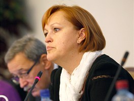 Poslankyn Lenka Kohoutov (ODS) na semini o bezdomovectv a chudob (17....