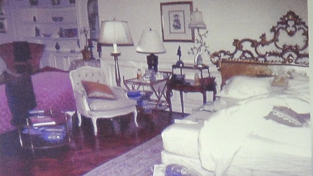 Snímek z pokoje, kde zemel Michael Jackson