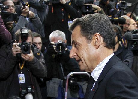 Francouzský prezident Nicolas Sarkozy na summitu v Bruselu